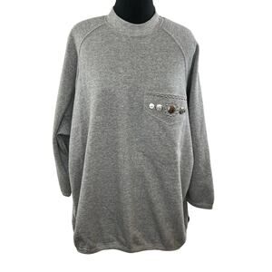 VINTAGE TapeMeasure Gray Embellished Crewneck Sweatshirt One Size Fits Most NEW